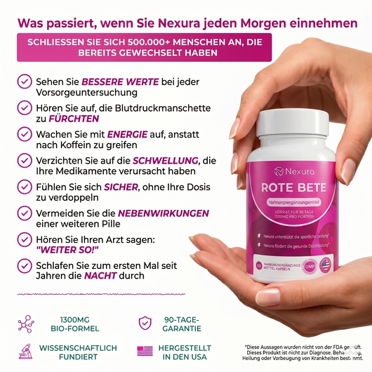 Nexura Rote Bete – 1.300 mg reine Durchblutungsförderung pro Portion*