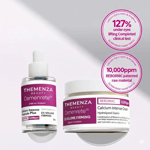 Cemenrete Calcium Skincare Set - Calcium Volume Serum Cream Anti Aging - Strafft, mildert feine Linien
