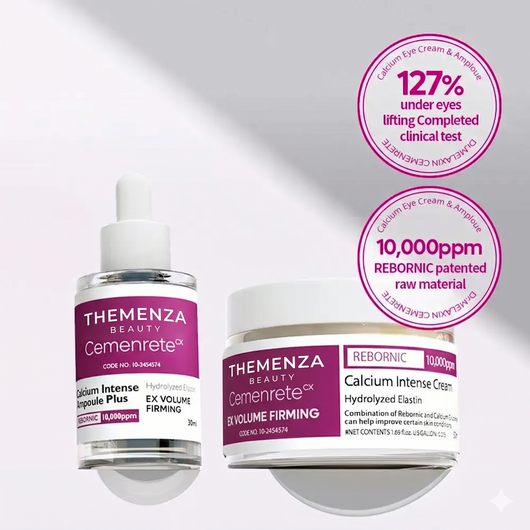 Cemenrete Calcium Skincare Set - Calcium Volume Serum Cream Anti Aging - Strafft, mildert feine Linien