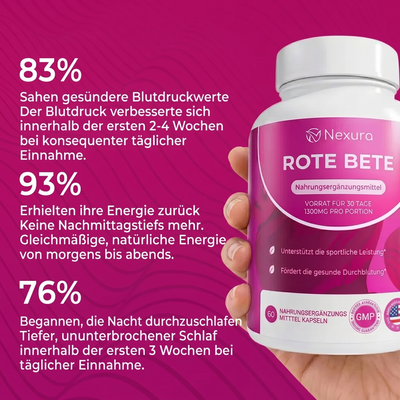 Nexura Rote Bete – 1.300 mg reine Durchblutungsförderung pro Portion*