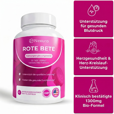 Nexura Rote Bete – 1.300 mg reine Durchblutungsförderung pro Portion*