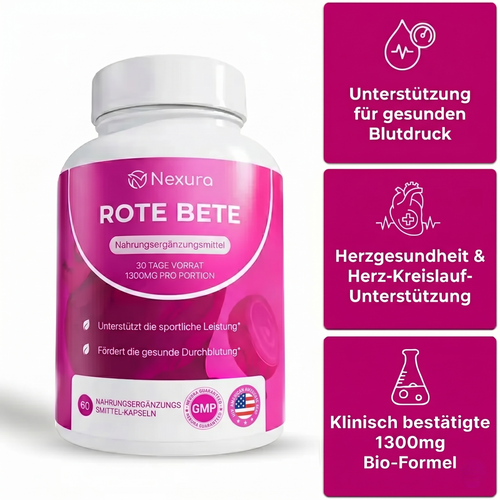 Nexura Rote Bete – 1.300 mg reine Durchblutungsförderung pro Portion*